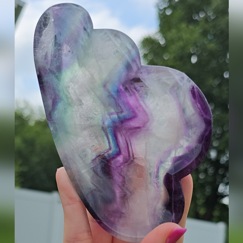 Beautiful Banded Fluorite Cloud-Shaped Bowl